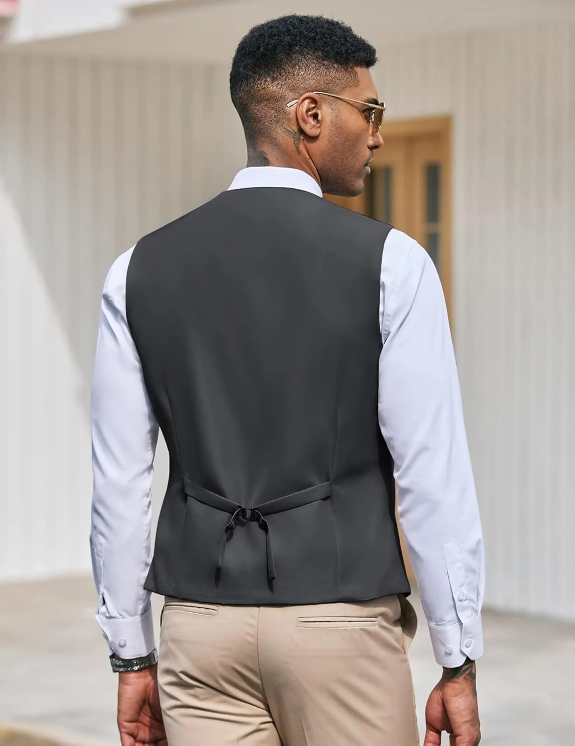 COOFANDY Men's Suit Vest Slim Fit Formal Dress Waistcoat Casual Business Vests for Suit or Tuxedo