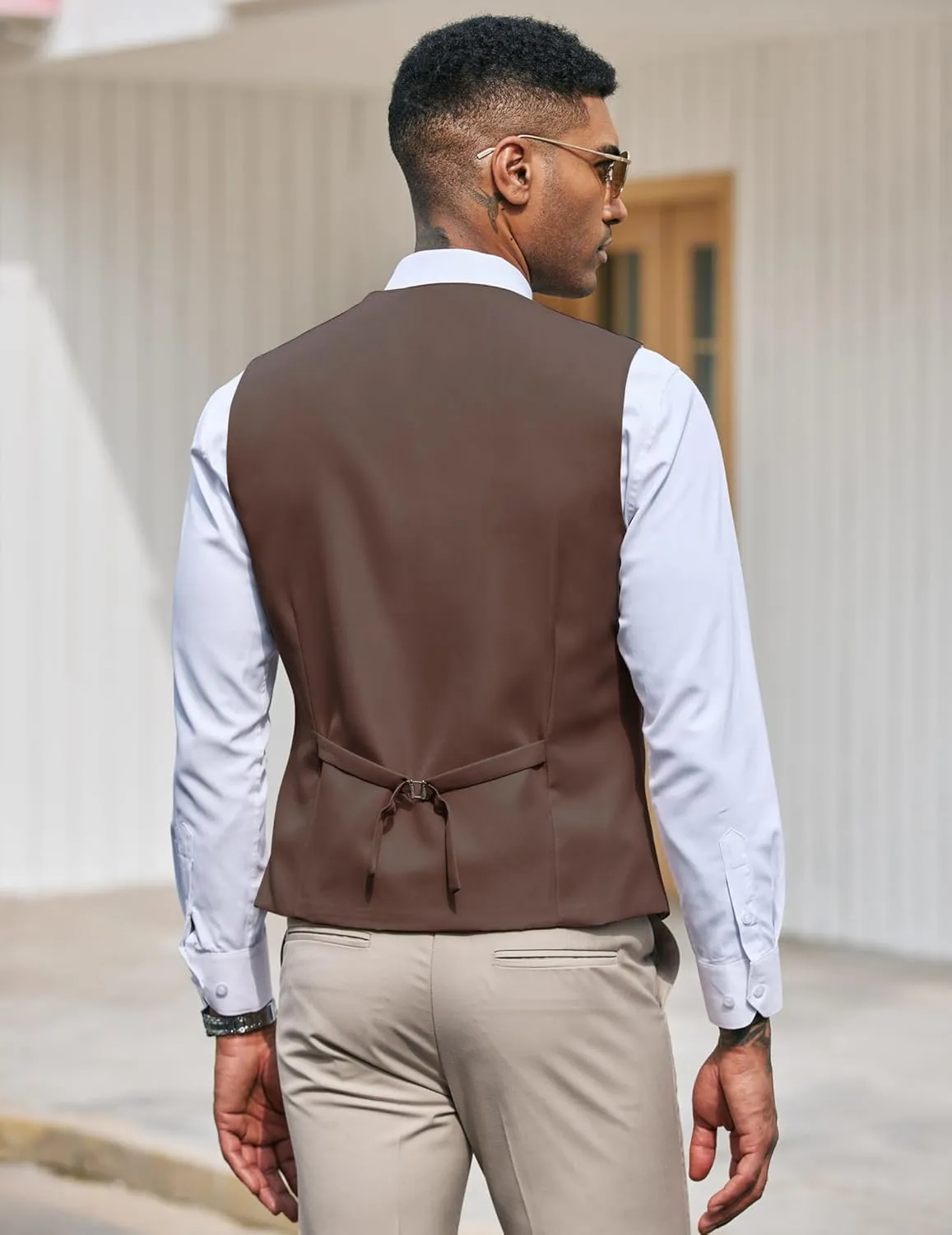 COOFANDY Men's Suit Vest Slim Fit Formal Dress Waistcoat Casual Business Vests for Suit or Tuxedo