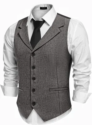 COOFANDY Men's Suit Vests Slim Fit Waistcoat Notch Lapel Casual Formal Vest