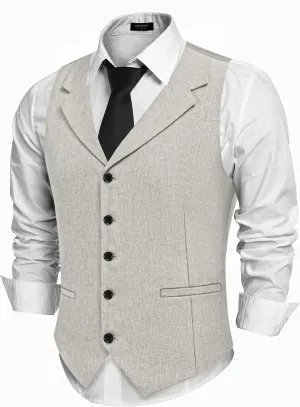 COOFANDY Men's Suit Vests Slim Fit Waistcoat Notch Lapel Casual Formal Vest