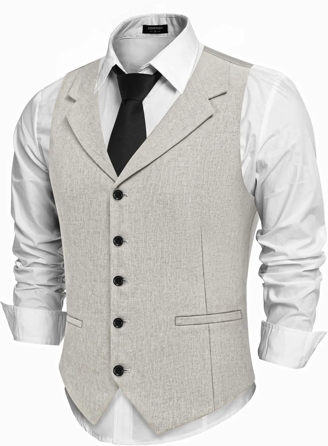 COOFANDY Men's Suit Vests Slim Fit Waistcoat Notch Lapel Casual Formal Vest