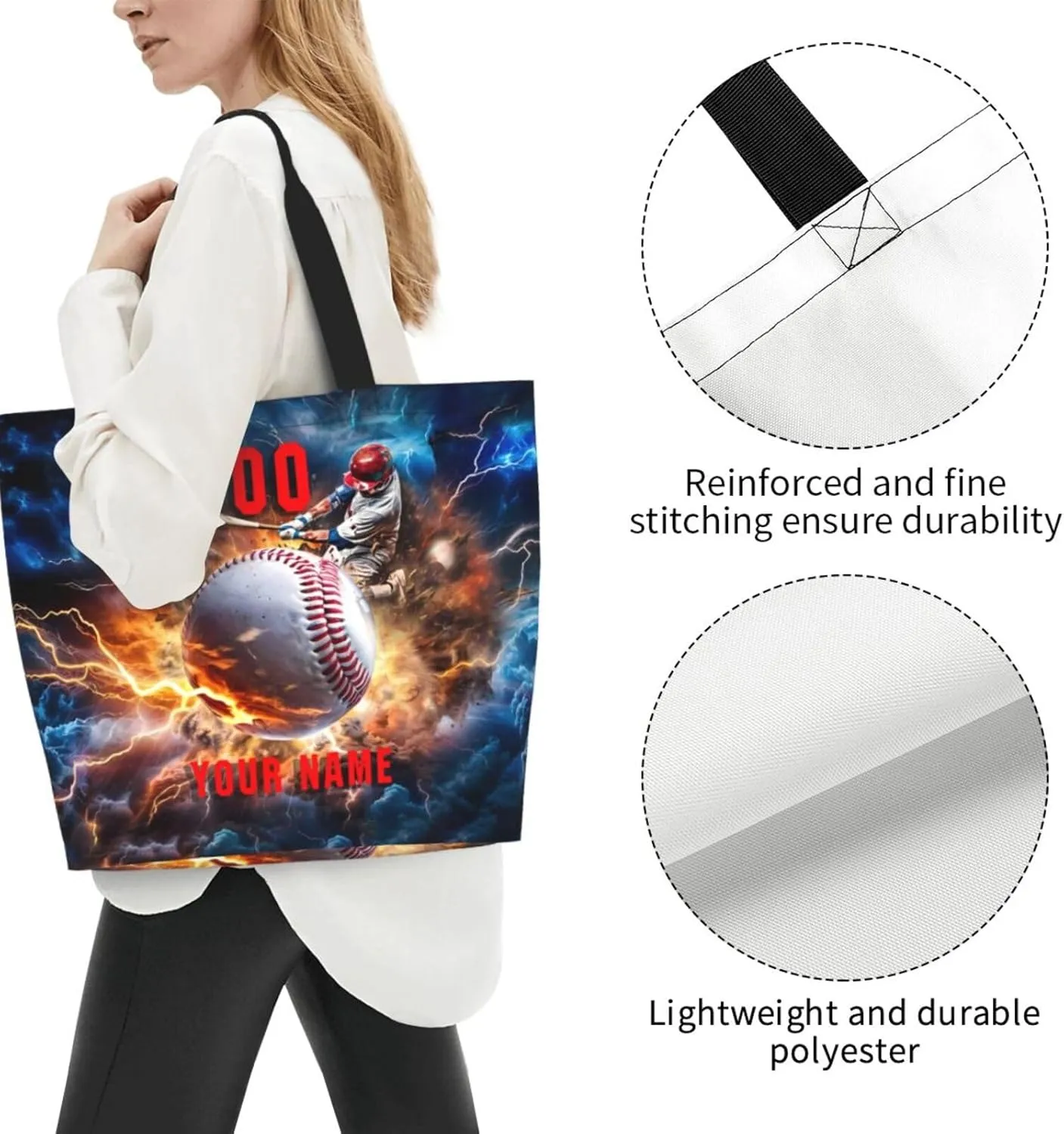Custom Softball Tote Bag Shoulder Bag Softball Mom Handbag Shopping Bag Personalized Softball Mom Bag Tote Gifts For Women