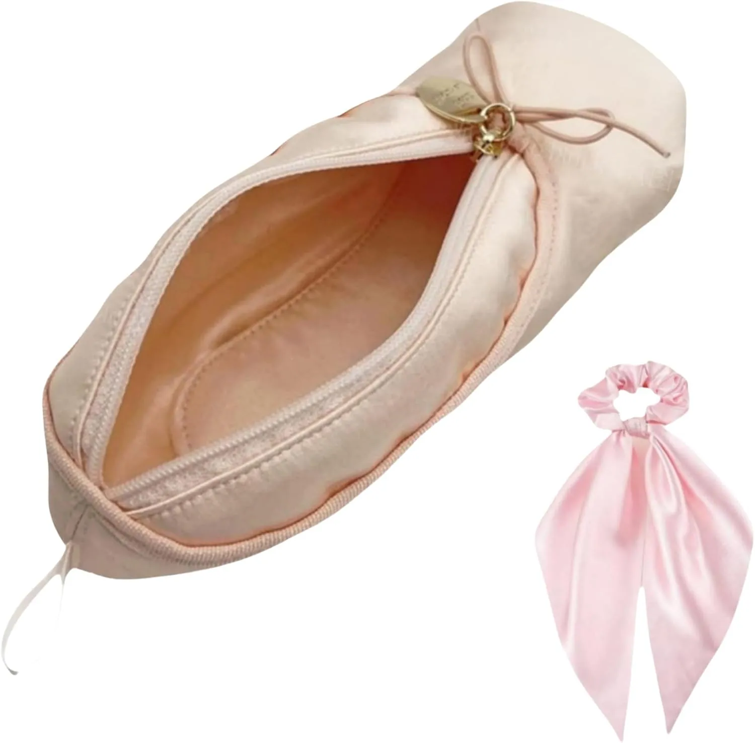 Cute Ballet Slipper Pouch Makeup Bag Dance Recital Gifts Ballerina Dancer Stuff Accessories Pointe Shoe Cosmetic Bag (Pink-H1)