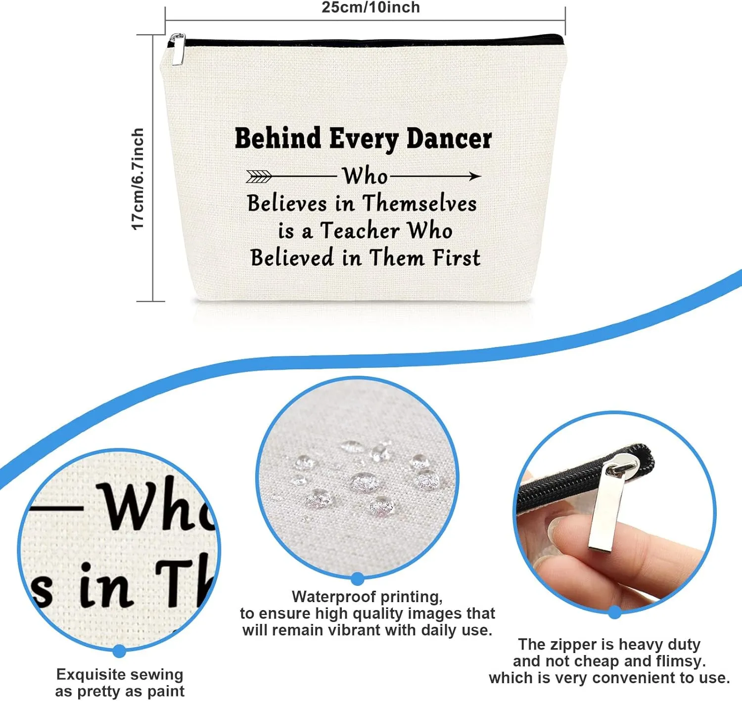 Dance Teachers Gifts for Women Dance Teacher Appreciation Gift Makeup Bag Dance Teacher Thank You Gifts Cosmetic Bag Dance Teachers Coach Birthday Gifts Dancer Gift Teacher Day Gifts Thanksgiving Gift