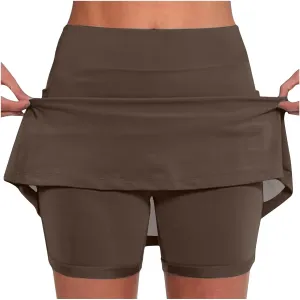 DDAPJ pyju Golf Skirts for Women Elastic High Waisted Athletic Skort Workout Casual Tennis Skirted Shorts for Teen Girls