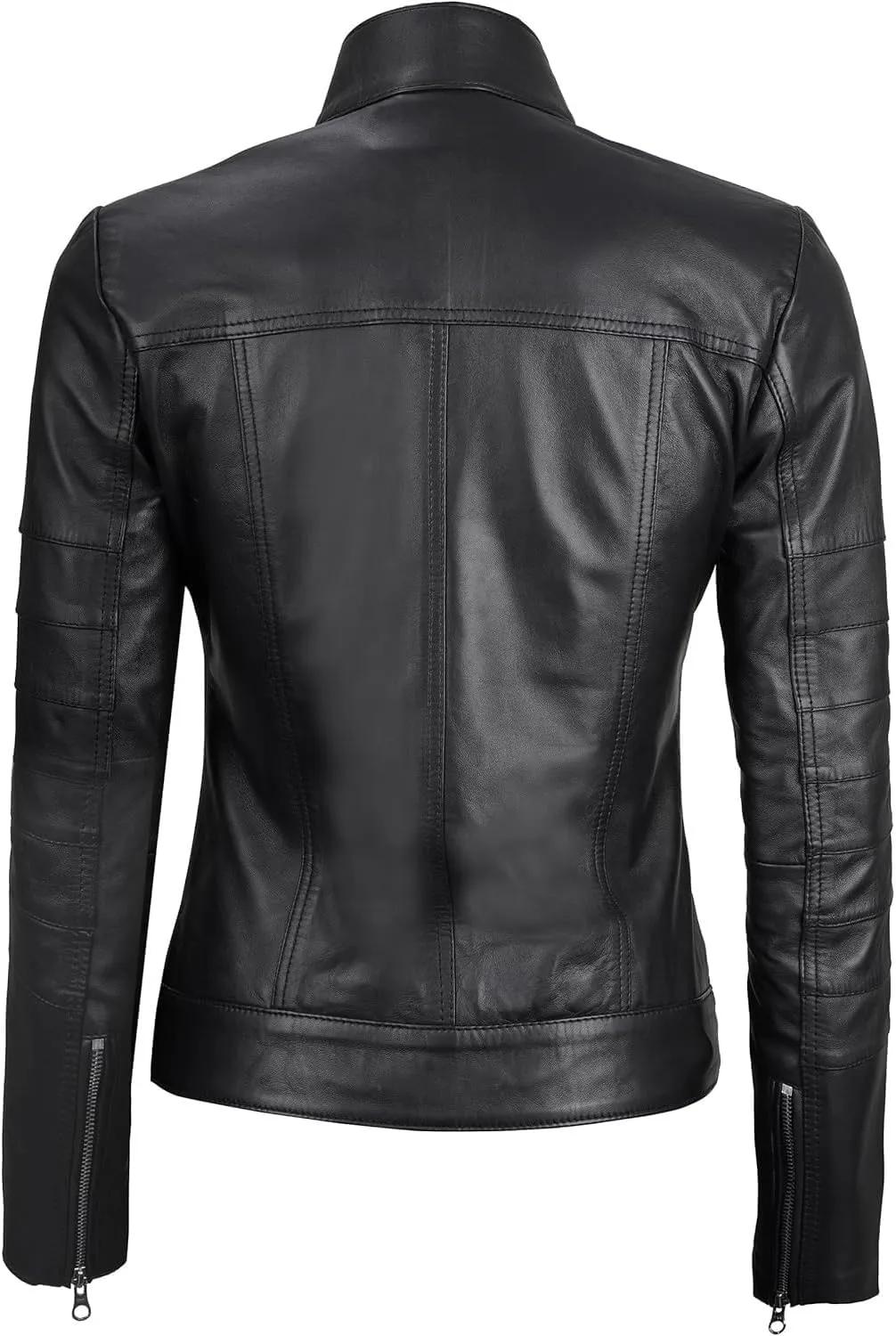 Decrum Womens Leather Jacket - Real Lambskin Fashion Leather Jackets for Women