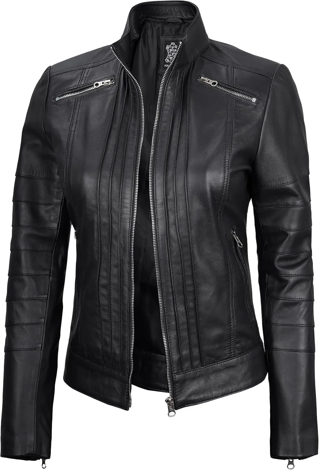 Decrum Womens Leather Jacket - Real Lambskin Fashion Leather Jackets for Women