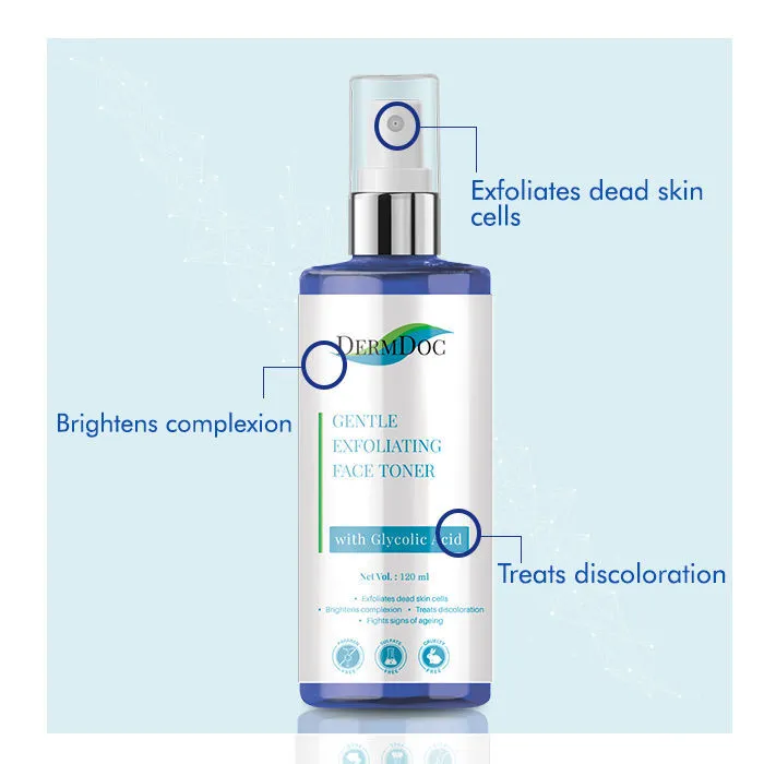 DermDoc Gentle Exfoliating Toner with Glycolic Acid (120 ml)