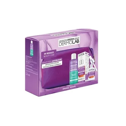 Dermolab Beauty Box Anti-Wrinkle Set - Anti-Wrinkle Booster Serum brightening 30 ml, waterproof makeup remover Bufasic 150 ml and pads