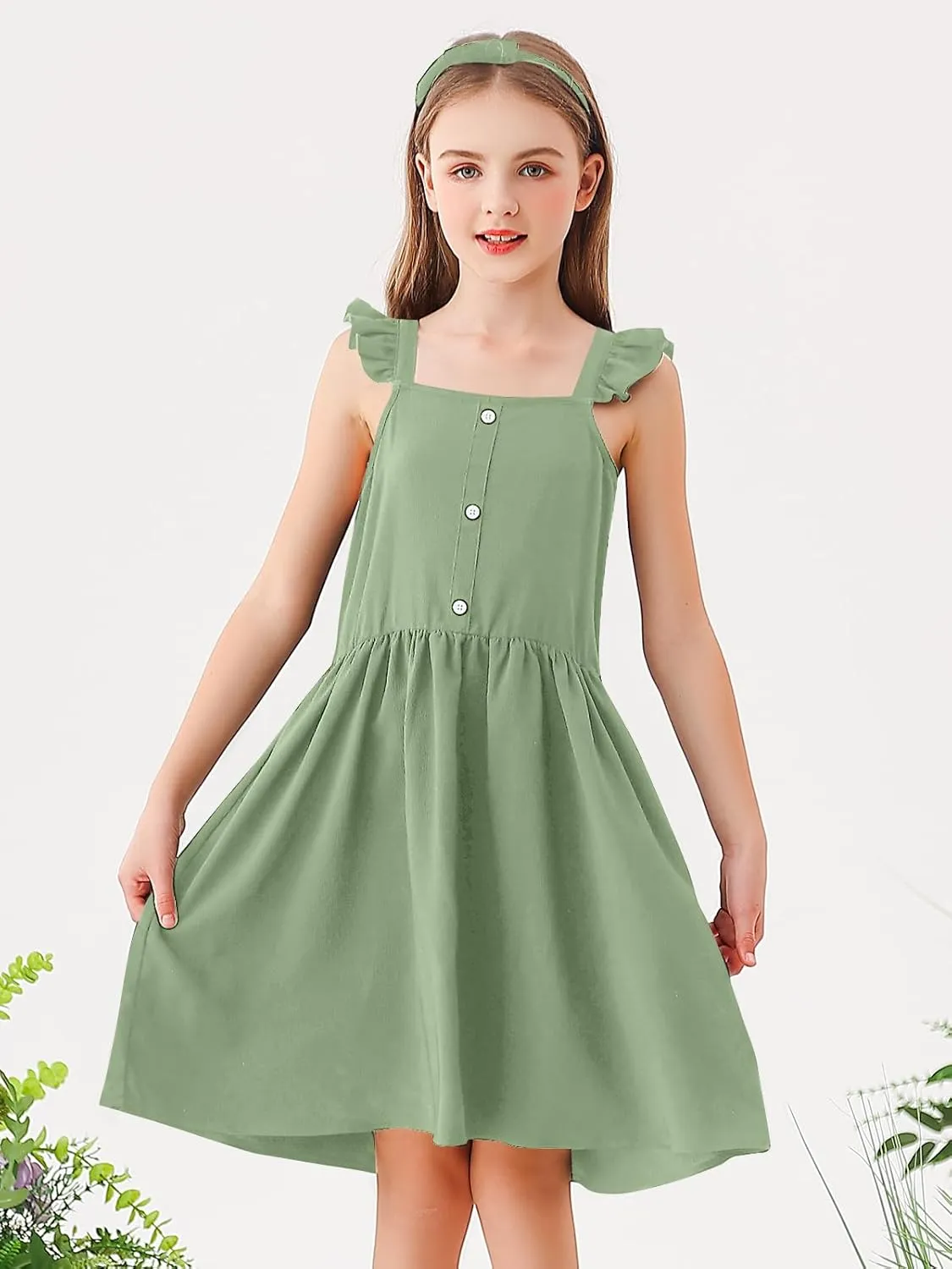 Dress for Girls Casual Dresses Sleeveless A-line Sundress Summer Dresses for Girls 7-11 Party Dress
