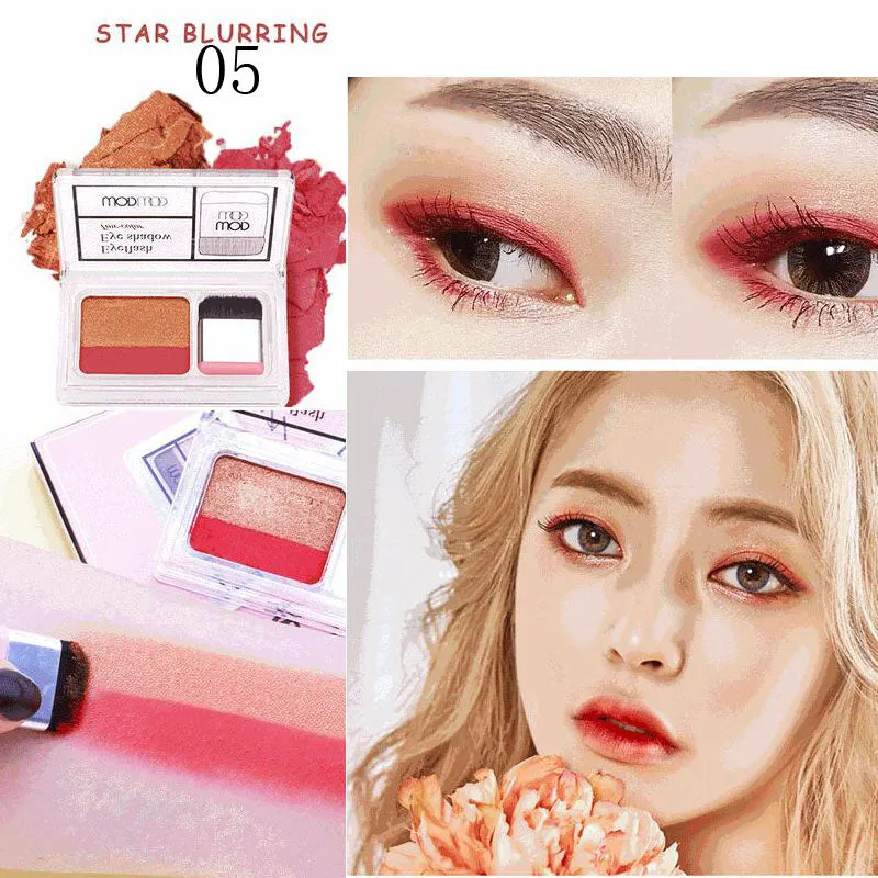 Duo Color Easy Makeup Eyeshadow Palette Shimmer Matte High Pigment Sunset Eyeshadow Make Up