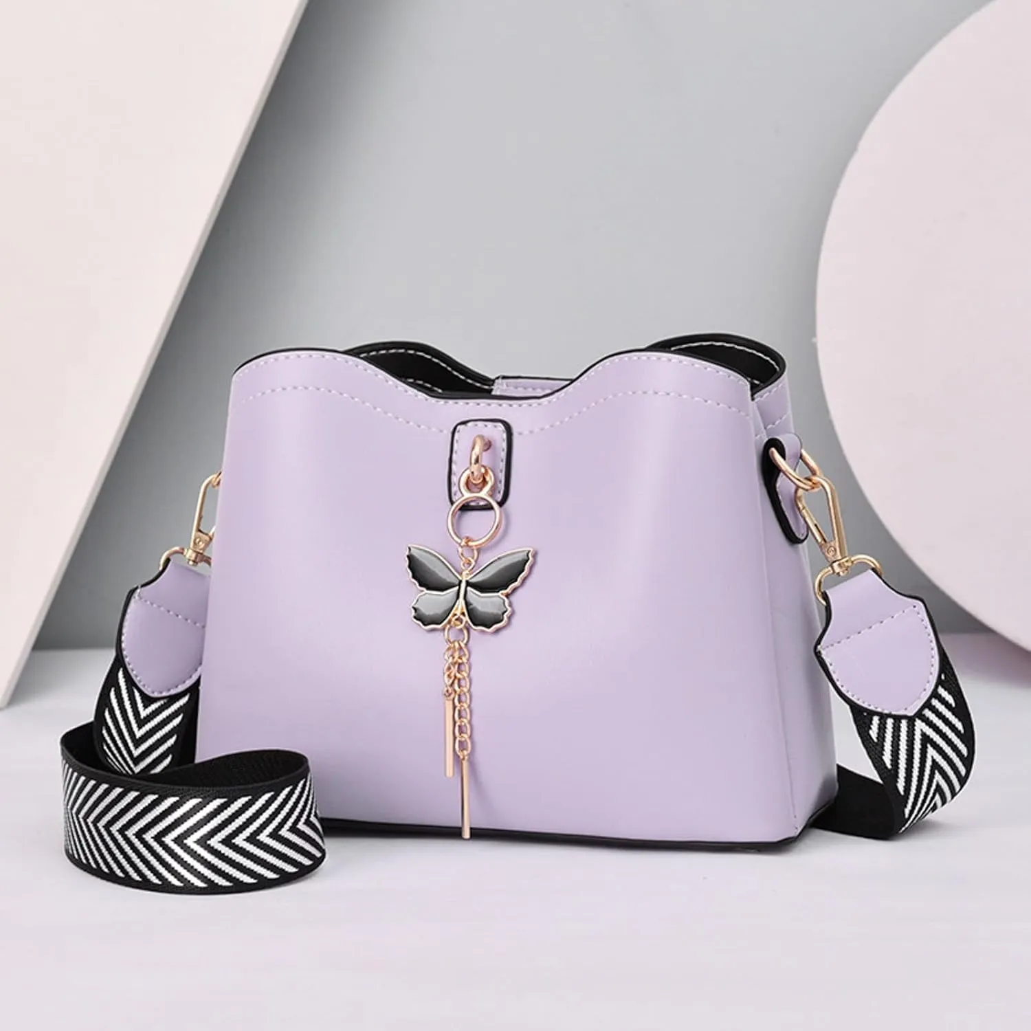 Fashionable And Versatile Women's Casual Bags Large Capacity Simple Solid Color Single Small Shoulder (Purple, One Size)