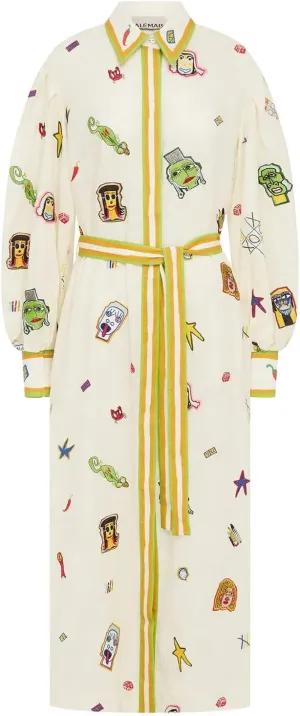 Floral Y2k Graffiti Graphic Mini Sundress for Women- Cute Colorful Short Sleeve Shirt Dress with A-Line Lace Up Detail
