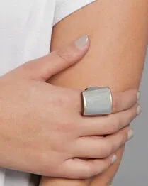 Gray Wooden Ring with Gold Trim