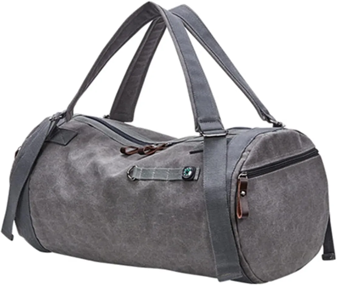 Gym bag for women Men Backpacks Large Capacity Travel Bag Man Mountaineering Backpack Male Waterproof Canvas Bucket Shoulder Bags(Grey)