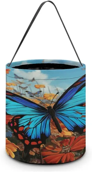 Halloween Handheld Candy Bag Trick Or Treat Bag Big Butterfly Printed Party Gift Bag Candy Handheld Bag Handheld Candy Bucket Multipurpose Portable And Foldable Handheld Bucket