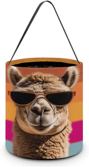 Halloween Handheld Candy Bag Trick Or Treat Bag Camel Wearing Sunglasses Printed Party Gift Bag Candy Handheld Bag Handheld Candy Bucket Multipurpose Portable And Foldable Handheld Bucket