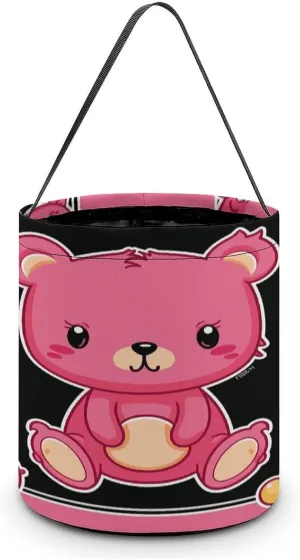 Halloween Handheld Candy Bag Trick Or Treat Bag Cartoon Bear Printed Party Gift Bag Candy Handheld Bag Handheld Candy Bucket Multipurpose Portable And Foldable Handheld Bucket