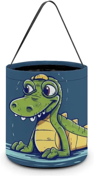 Halloween Handheld Candy Bag Trick Or Treat Bag Cartoon Crocodile Printed Party Gift Bag Candy Handheld Bag Handheld Candy Bucket Multipurpose Portable And Foldable Handheld Bucket