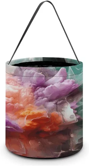 Halloween Handheld Candy Bag Trick Or Treat Bag Colorful Printed Party Gift Bag Candy Handheld Bag Handheld Candy Bucket Multipurpose Portable And Foldable Handheld Bucket