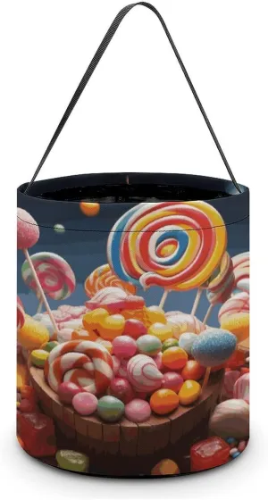 Halloween Handheld Candy Bag Trick Or Treat Bag Colour Candy Printed Party Gift Bag Candy Handheld Bag Handheld Candy Bucket Multipurpose Portable And Foldable Handheld Bucket