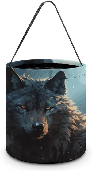 Halloween Handheld Candy Bag Trick Or Treat Bag Fantasy Wolf Printed Party Gift Bag Candy Handheld Bag Handheld Candy Bucket Multipurpose Portable And Foldable Handheld Bucket