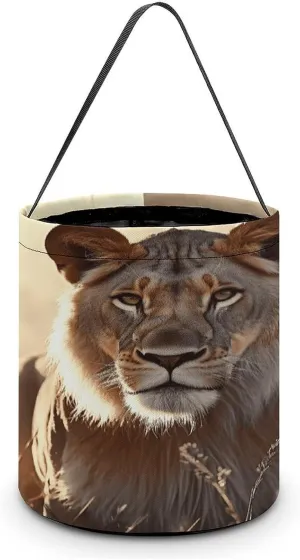 Halloween Handheld Candy Bag Trick Or Treat Bag Female Lion Printed Party Gift Bag Candy Handheld Bag Handheld Candy Bucket Multipurpose Portable And Foldable Handheld Bucket