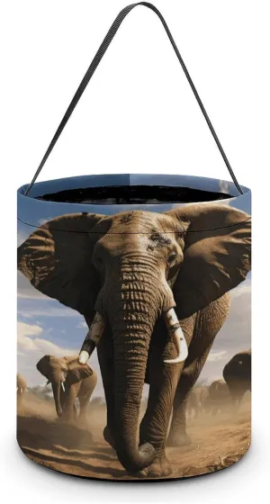 Halloween Handheld Candy Bag Trick Or Treat Bag Ferocious Elephant Printed Party Gift Bag Candy Handheld Bag Handheld Candy Bucket Multipurpose Portable And Foldable Handheld Bucket