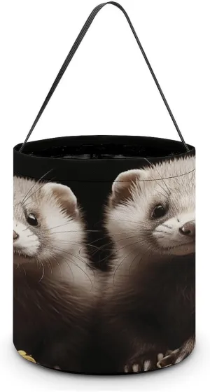 Halloween Handheld Candy Bag Trick Or Treat Bag Ferrets Printed Party Gift Bag Candy Handheld Bag Handheld Candy Bucket Multipurpose Portable And Foldable Handheld Bucket