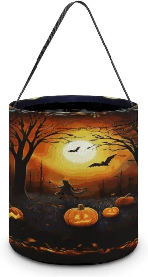 Halloween Handheld Candy Bag Trick Or Treat Bag Halloween Party Printed Party Gift Bag Candy Handheld Bag Handheld Candy Bucket Multipurpose Portable And Foldable Handheld Bucket