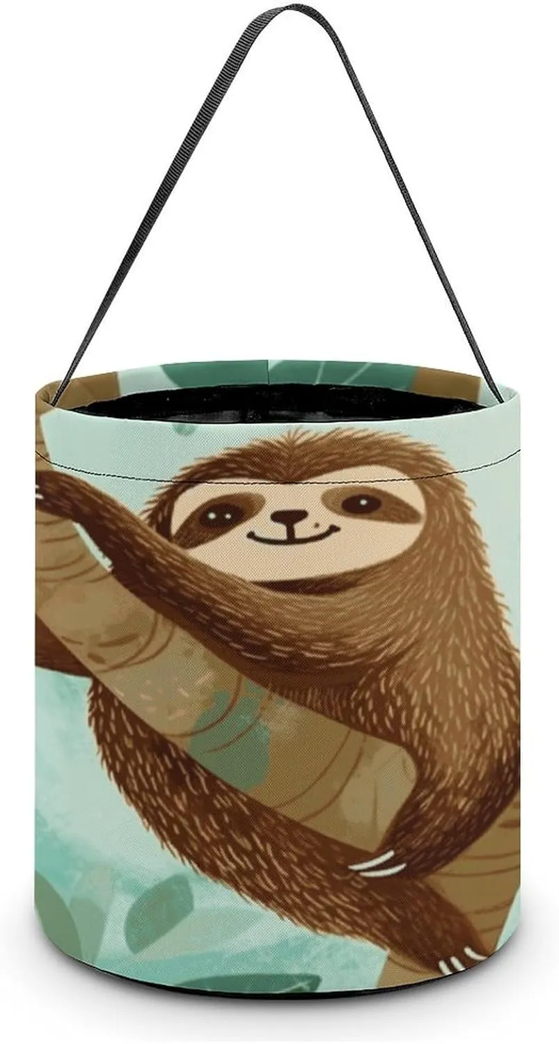 Halloween Handheld Candy Bag Trick Or Treat Bag Hug Tree Sloth Printed Party Gift Bag Candy Handheld Bag Handheld Candy Bucket Multipurpose Portable And Foldable Handheld Bucket