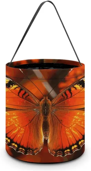Halloween Handheld Candy Bag Trick Or Treat Bag Orange Butterfly Printed Party Gift Bag Candy Handheld Bag Handheld Candy Bucket Multipurpose Portable And Foldable Handheld Bucket