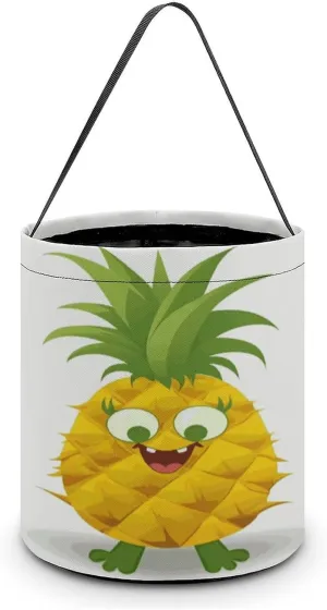 Halloween Handheld Candy Bag Trick Or Treat Bag Pineapple Printed Party Gift Bag Candy Handheld Bag Handheld Candy Bucket Multipurpose Portable And Foldable Handheld Bucket