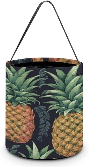 Halloween Handheld Candy Bag Trick Or Treat Bag Pineapple Printed Party Gift Bag Candy Handheld Bag Handheld Candy Bucket Multipurpose Portable And Foldable Handheld Bucket