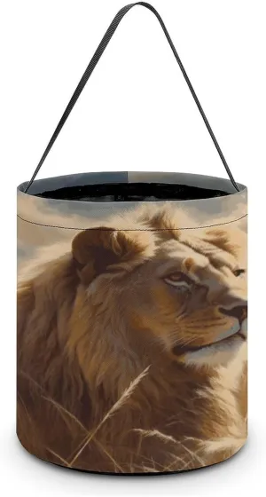 Halloween Handheld Candy Bag Trick Or Treat Bag Prairie Lion Printed Party Gift Bag Candy Handheld Bag Handheld Candy Bucket Multipurpose Portable And Foldable Handheld Bucket