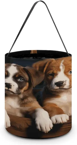 Halloween Handheld Candy Bag Trick Or Treat Bag Puppies Dogs Pets Animals Printed Party Gift Bag Candy Handheld Bag Handheld Candy Bucket Multipurpose Portable And Foldable Handheld Bucket