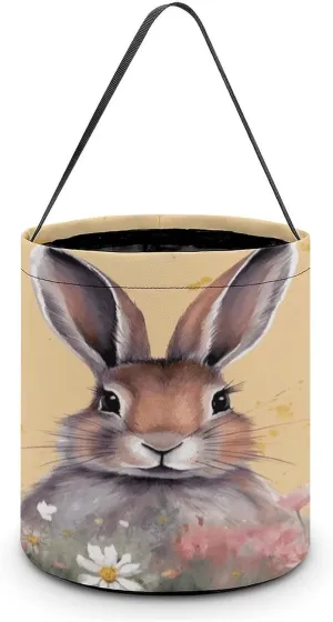 Halloween Handheld Candy Bag Trick Or Treat Bag Rabbit And Butterfly Printed Party Gift Bag Candy Handheld Bag Handheld Candy Bucket Multipurpose Portable And Foldable Handheld Bucket
