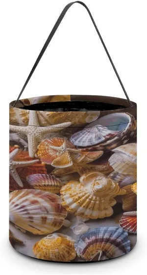 Halloween Handheld Candy Bag Trick Or Treat Bag Sea Shell Treasures Printed Party Gift Bag Candy Handheld Bag Handheld Candy Bucket Multipurpose Portable And Foldable Handheld Bucket