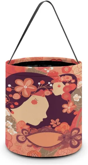 Halloween Handheld Candy Bag Trick Or Treat Bag Women's Day Greeting Card Printed Party Gift Bag Candy Handheld Bag Handheld Candy Bucket Multipurpose Portable And Foldable Handheld Bucket