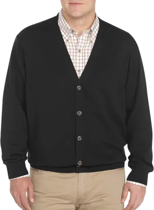 Harbor Bay by DXL Big and Tall V-Neck Cardigan Sweater