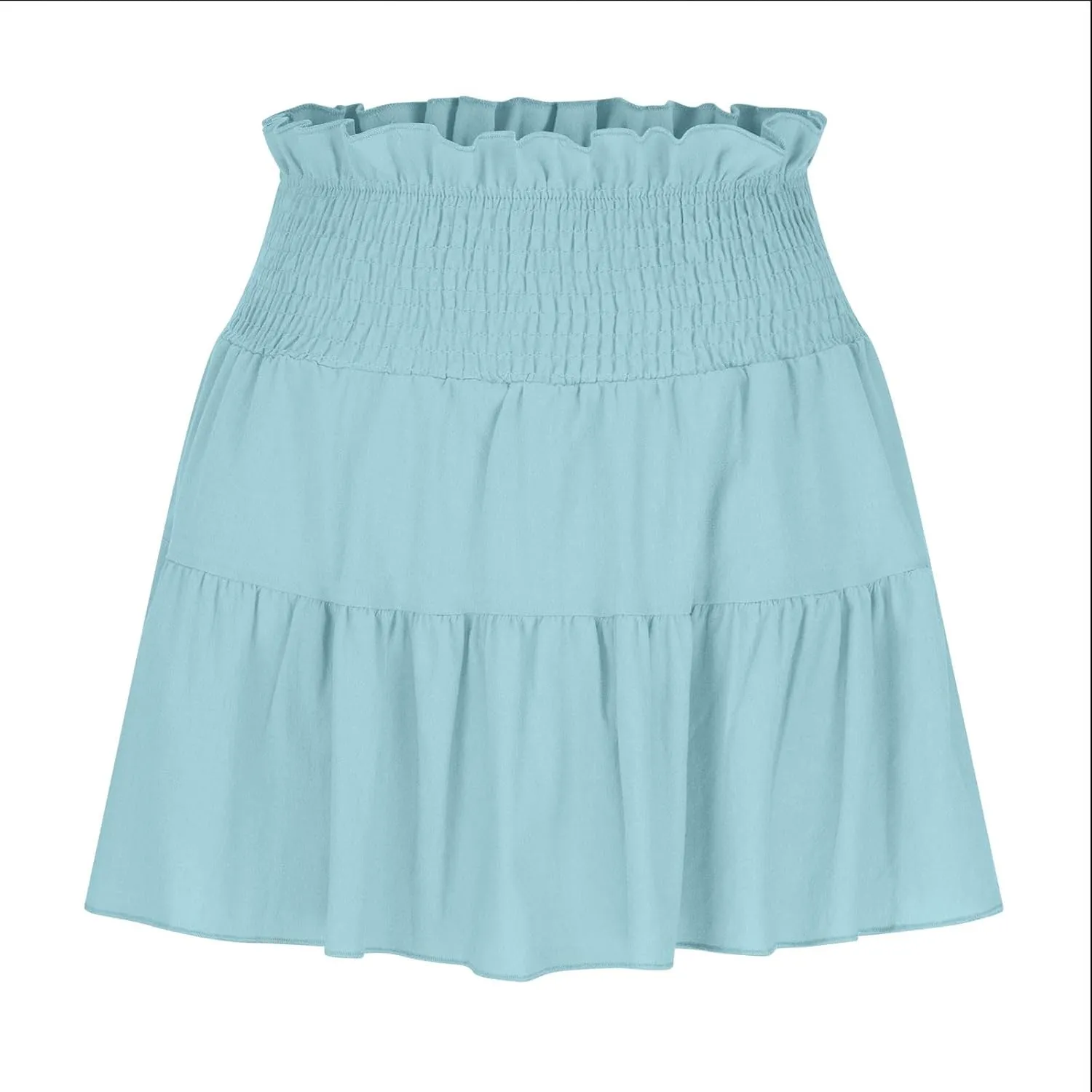 hlysgo Womens Skirts 2025 Summer Flowy A Line Short Skirt High Waisted Ruffle Mini Skirts Peplum Cute Skirt for Teen Girls