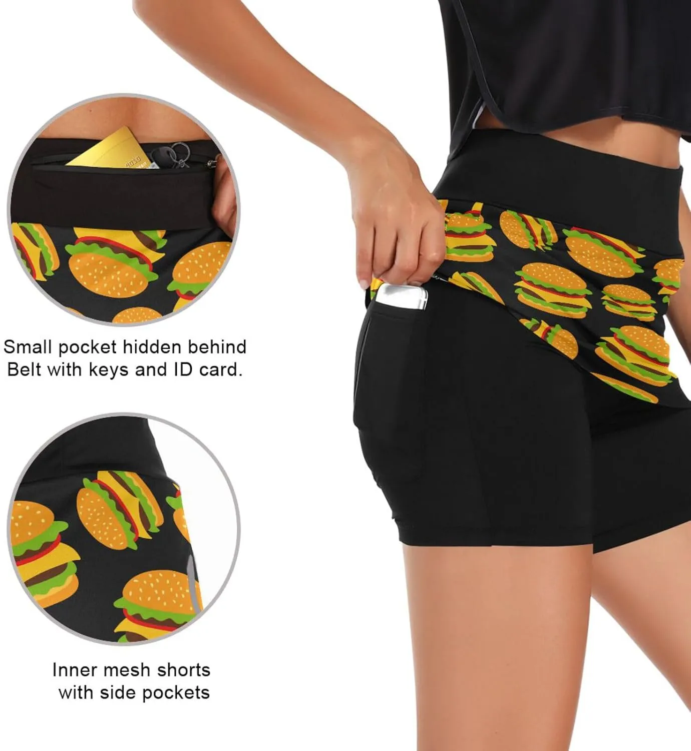 J JOYSAY Unicorns Woman Tennis Skirts with Pockets Athletic Golf Skorts Quick Dry