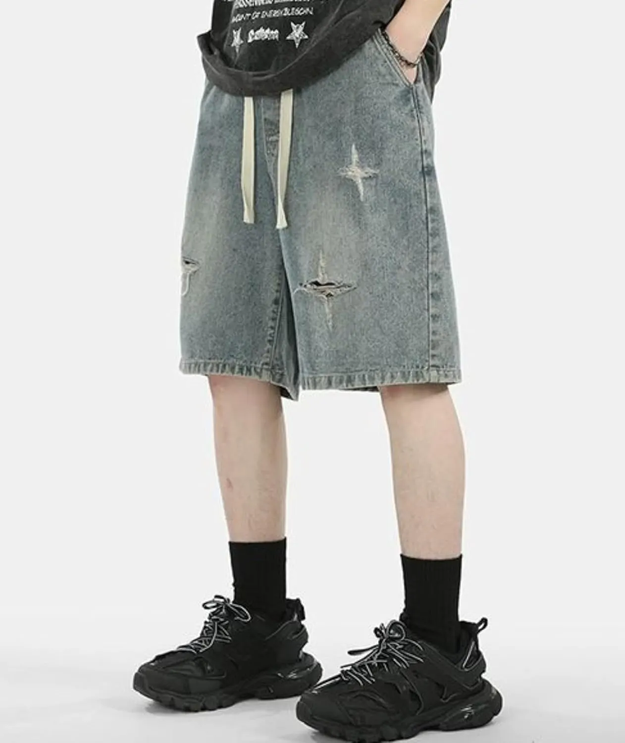 Jorts Women Baggy Vintage Acid Wash Jean Shorts Grunge Fashion Casual Wide Leg Y2K Pants Streetwear Men Unisex