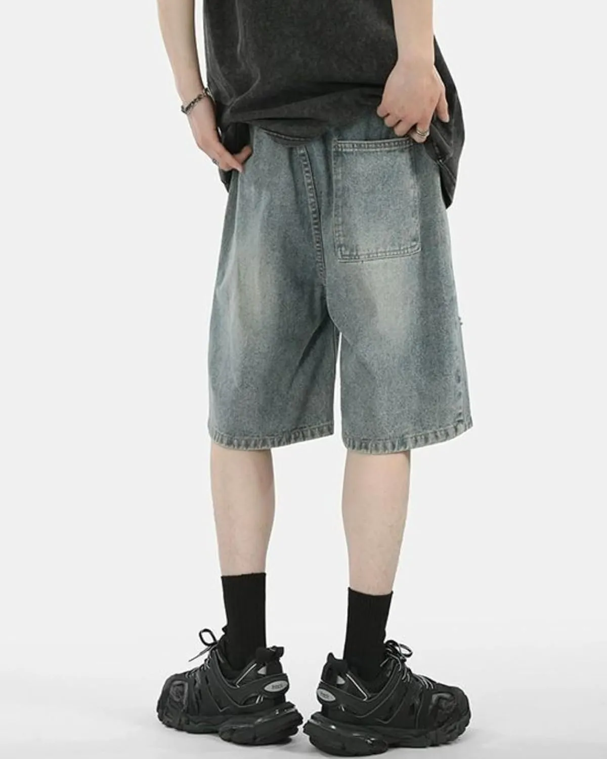 Jorts Women Baggy Vintage Acid Wash Jean Shorts Grunge Fashion Casual Wide Leg Y2K Pants Streetwear Men Unisex