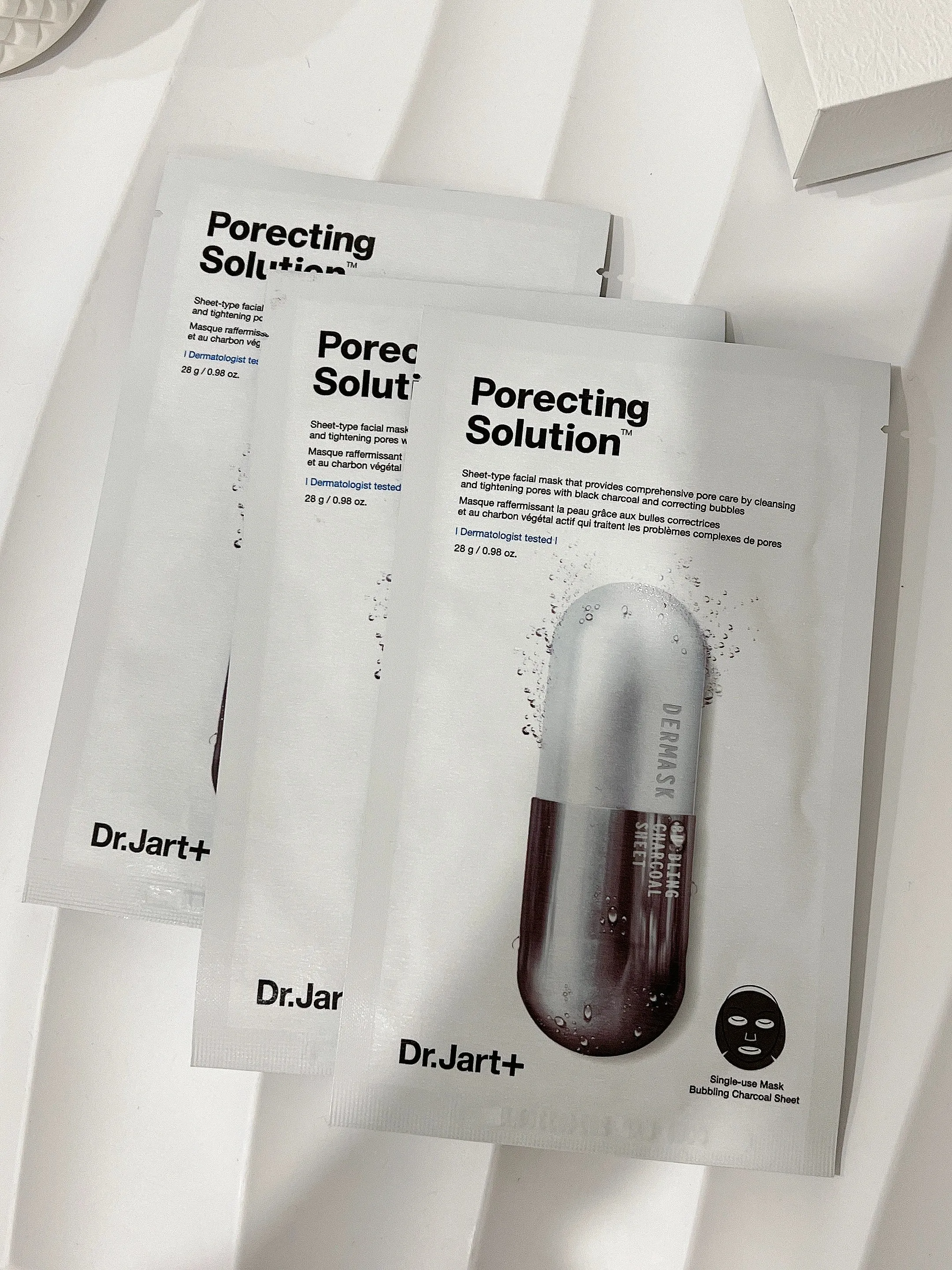 Korean Silver Pill Bubble Black Mask - 5 Pieces Pack