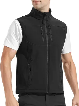 KUTOOK Men's Outerwear Vests Thicken Fleece Lined Softshell Windproof Water Repellent