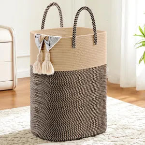 Laundry Basket,Woven Cotton Rope Laundry Hamper Sorters,60L Versatile Storage for Dirty Clothes,Baby Toys,and Blankets in Bathroom, Nursery,and Living Room