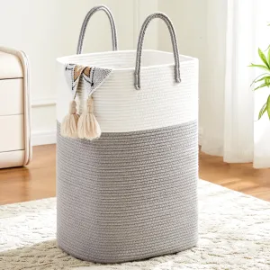 Laundry Basket,Woven Cotton Rope Laundry Hamper Sorters,60L Versatile Storage for Dirty Clothes,Baby Toys,and Blankets in Bathroom, Nursery,and Living Room