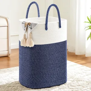 Laundry Basket,Woven Cotton Rope Laundry Hamper Sorters,60L Versatile Storage for Dirty Clothes,Baby Toys,and Blankets in Bathroom, Nursery,and Living Room