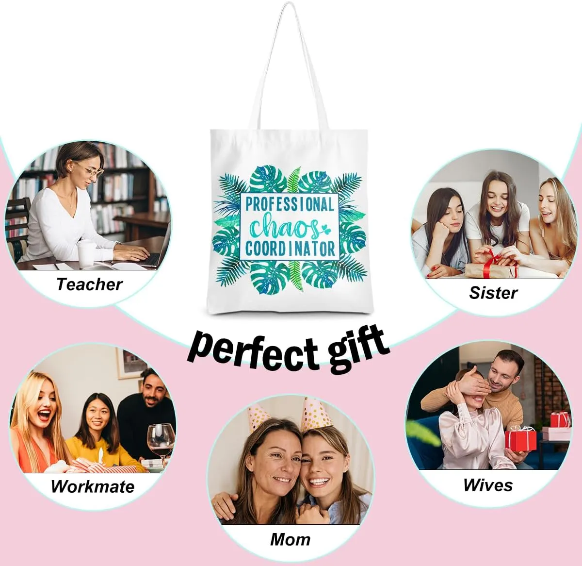 Leadership Boss Lady Chaos Coordinator Librarian Dance Teacher Supervisor Appreciation Gifts Tote Bag Reusable Grocery Bags